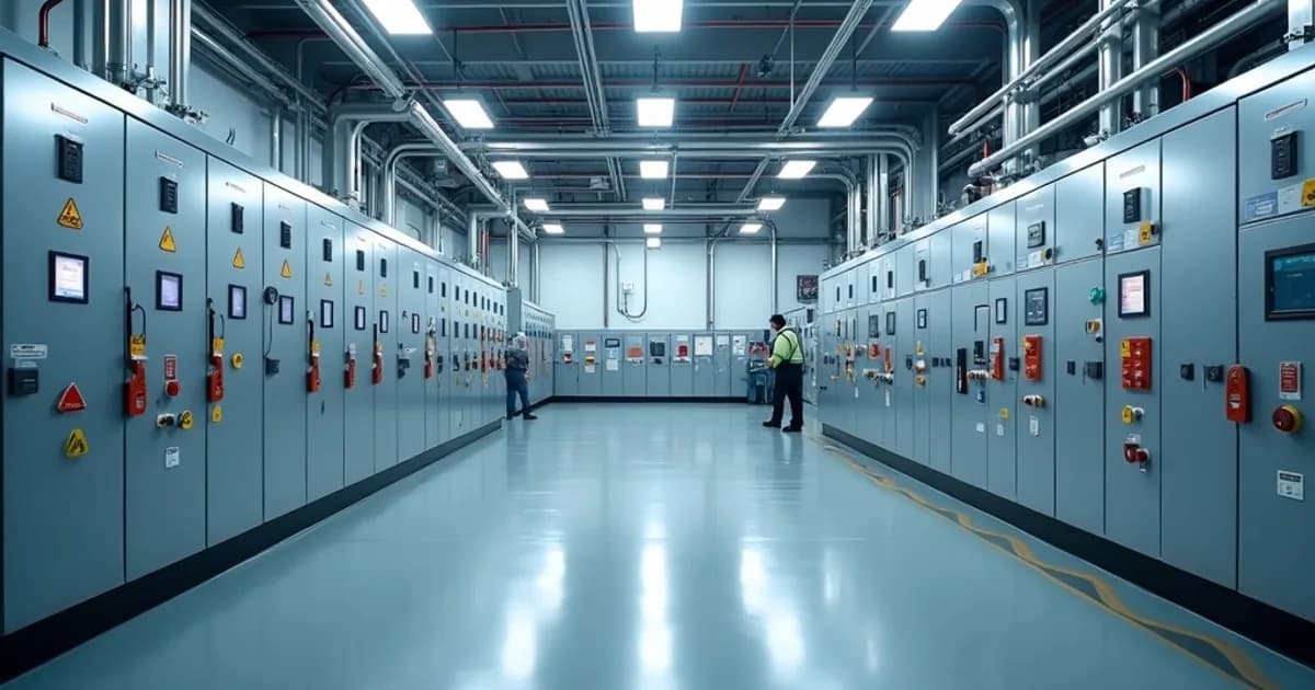 Explosion-proof rated industrial control panel at an oil and gas processing facility with safety systems